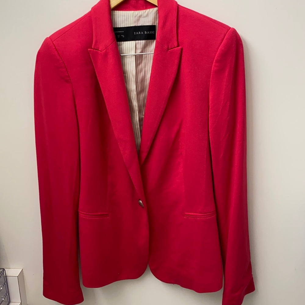Zara coral reef color blazer with one botton